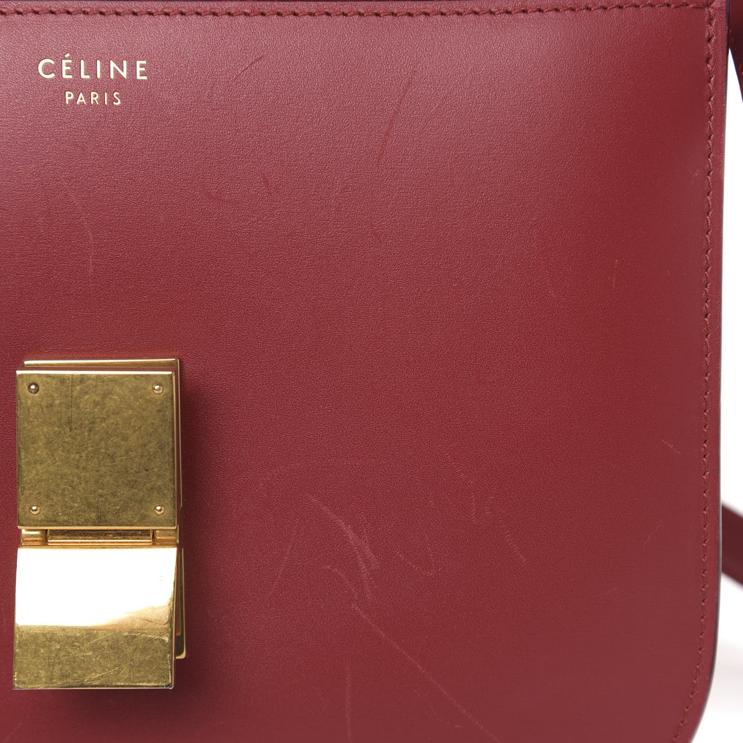 Box Calfskin Medium Classic Box Flap Bag Red