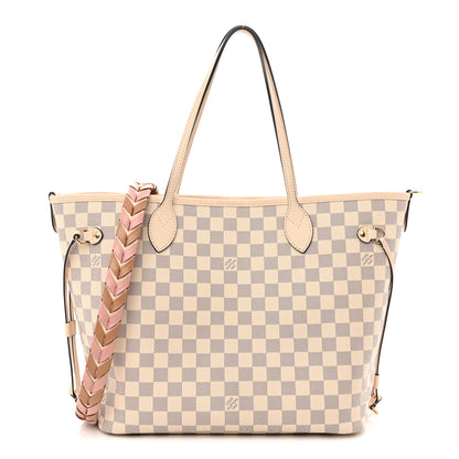 Louis Vuitton Damier Azur Braided Neverfull MM Pink 1 of 11