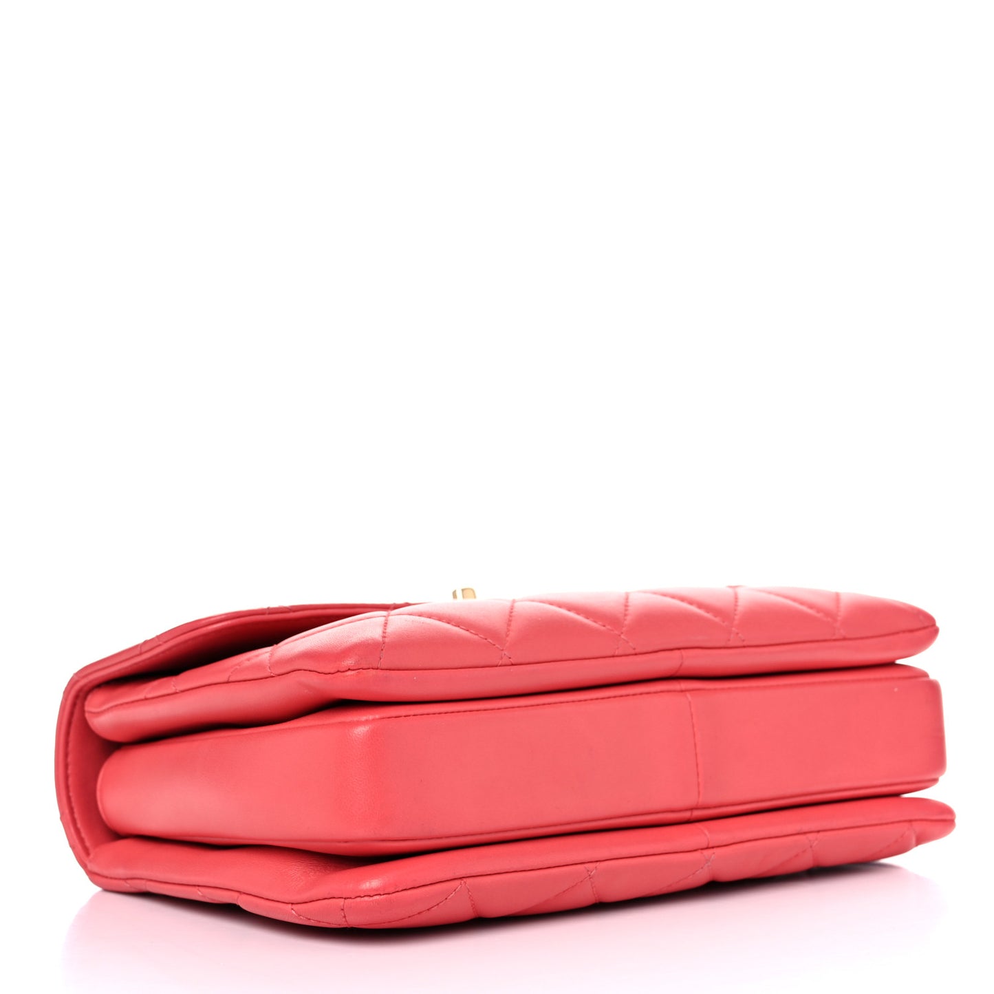 Lambskin Quilted Small Trendy CC Flap Dual Handle Bag Coral