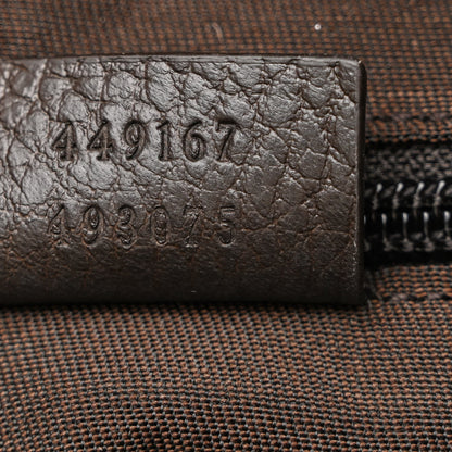 Gucci Monogram Dollar Calfskin Boston Duffle Bag Beige Ebony Testa di Moro Marrone Scuro 8 of 11