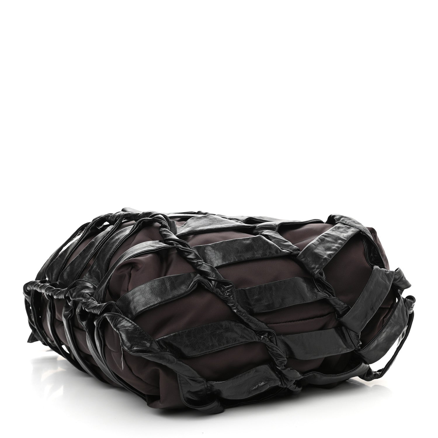 Bottega Veneta Calfskin Nylon Tape Bucket Bag Black 4 of 11