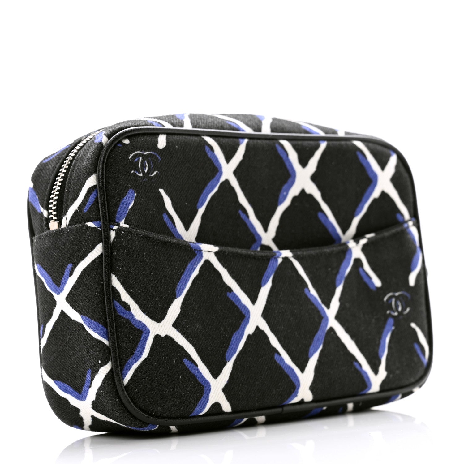 Chanel Canvas Airline Cosmetic Case Blue White 3 of 7