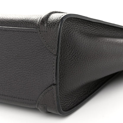 Celine Drummed Calfskin Nano Luggage Liquorice 10 of 10