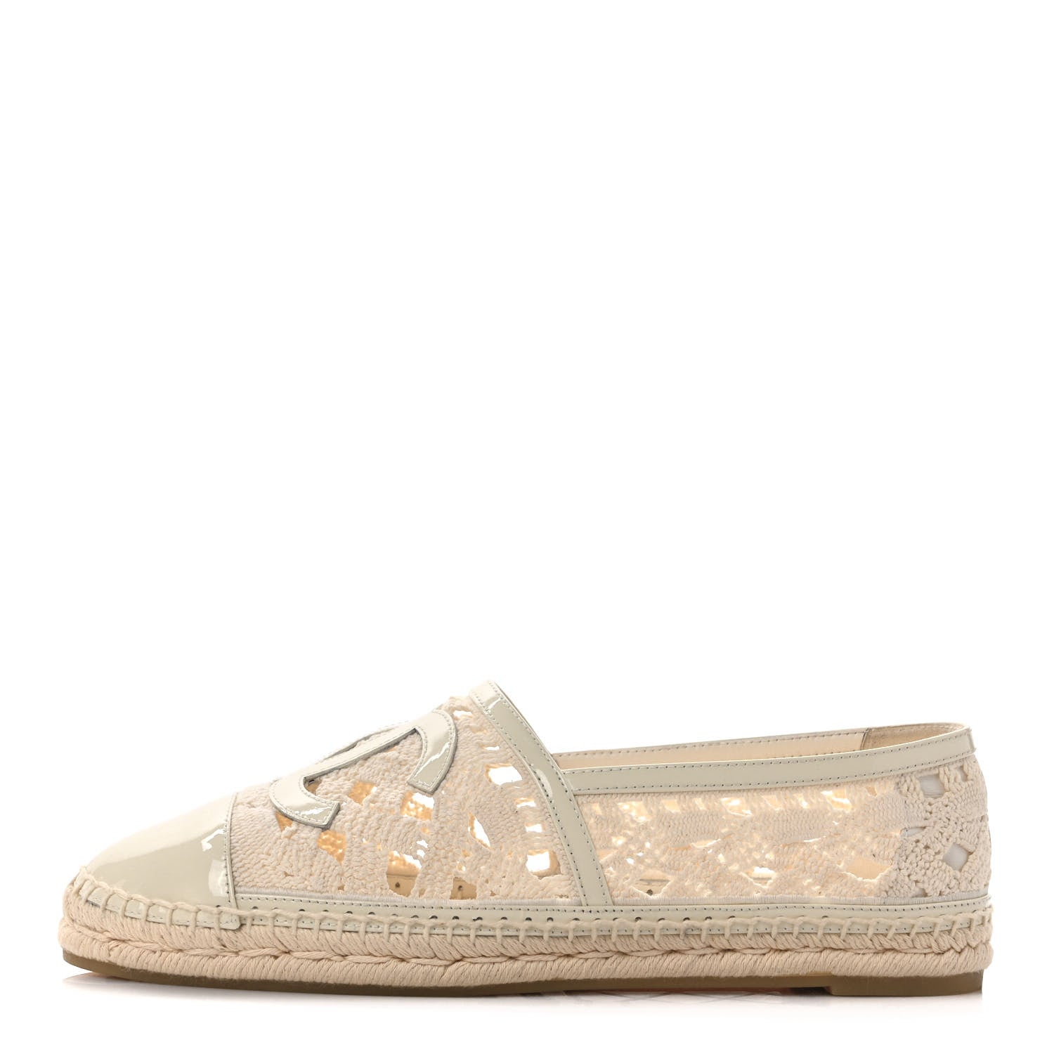 Chanel Macrame Patent CC Espadrilles 41 Beige Ivory 1 of 9
