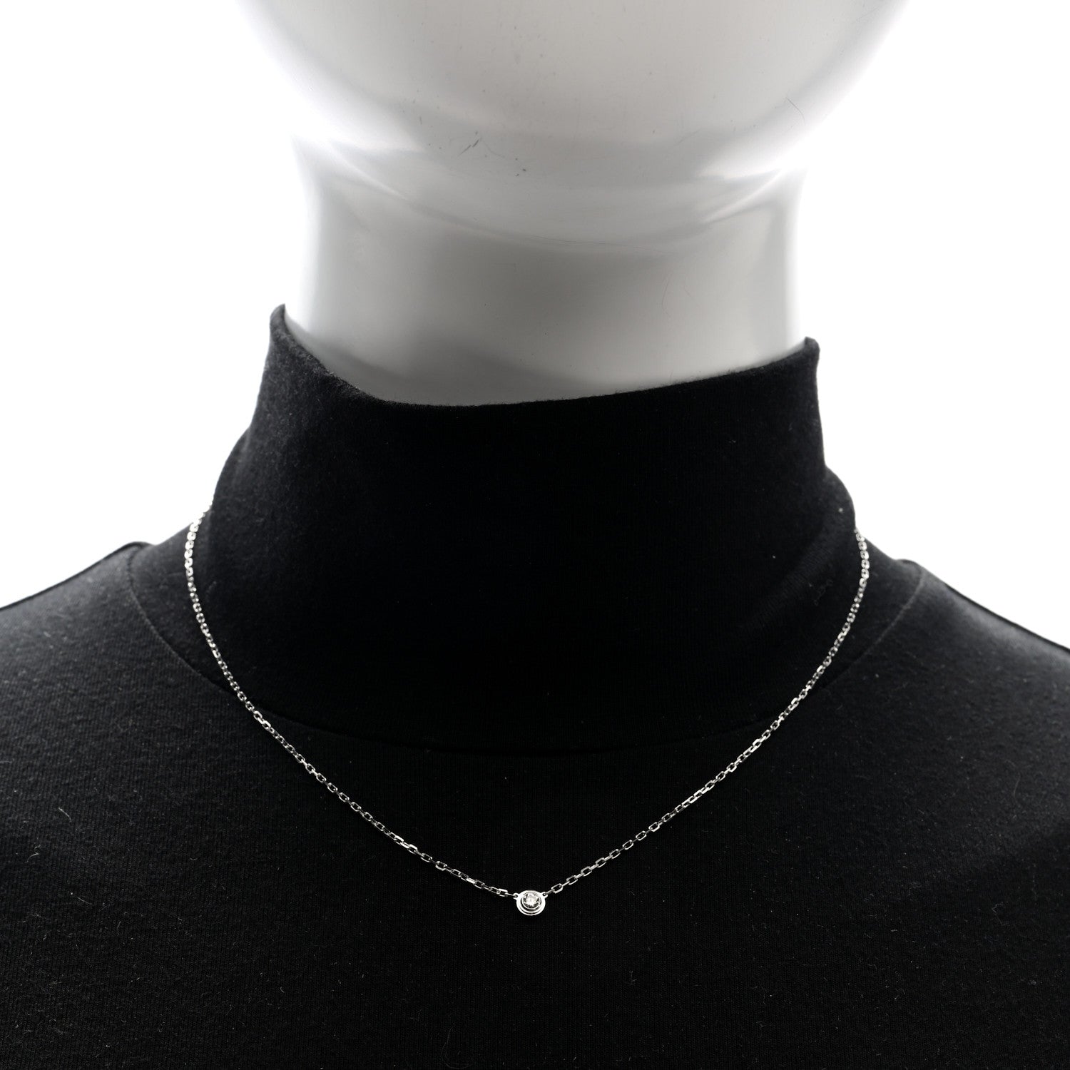 Cartier 18K White Gold Diamond SM D'Amour Pendant Necklace 2 of 4