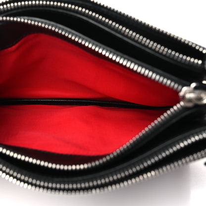 Celine Shiny Textured Calfskin Trio Crossbody Bag Black 6 of 12