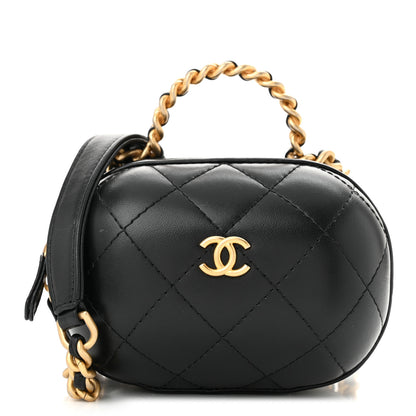 Chanel Lambskin Quilted CC Bubble Vanity Case With Chain Black 1 of 10