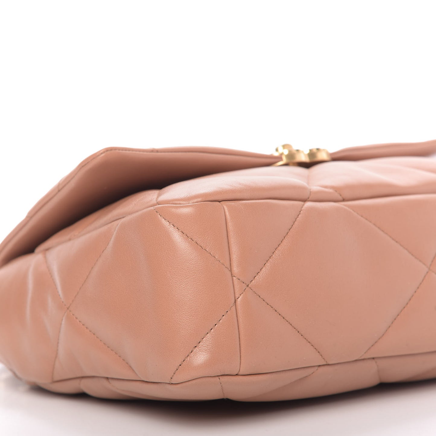 Lambskin Quilted Large 19 Flap Brown