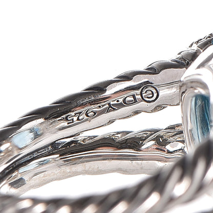 David Yurman Sterling Silver Diamond Blue Topaz Willow Ring 51 5.75 5 of 6