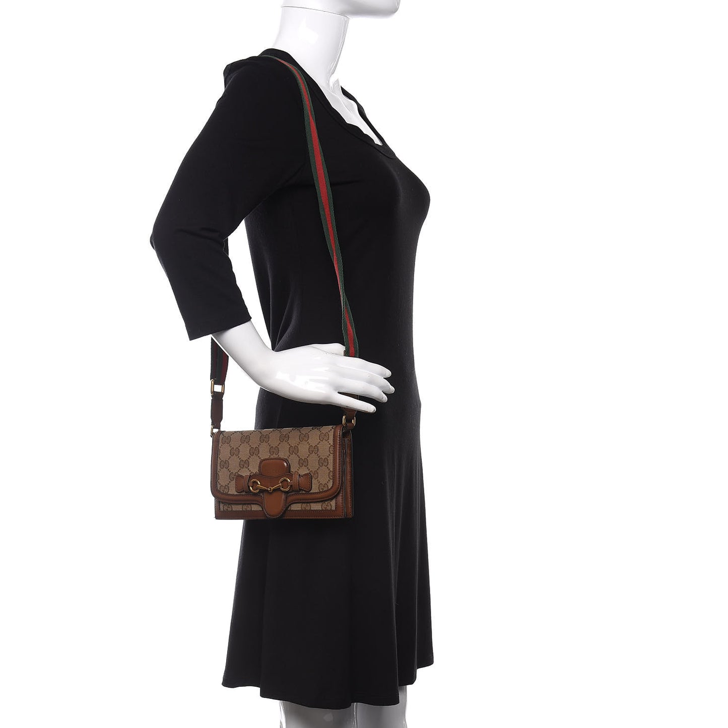 Monogram Lady Web Convertible Wallet Beige Cuir