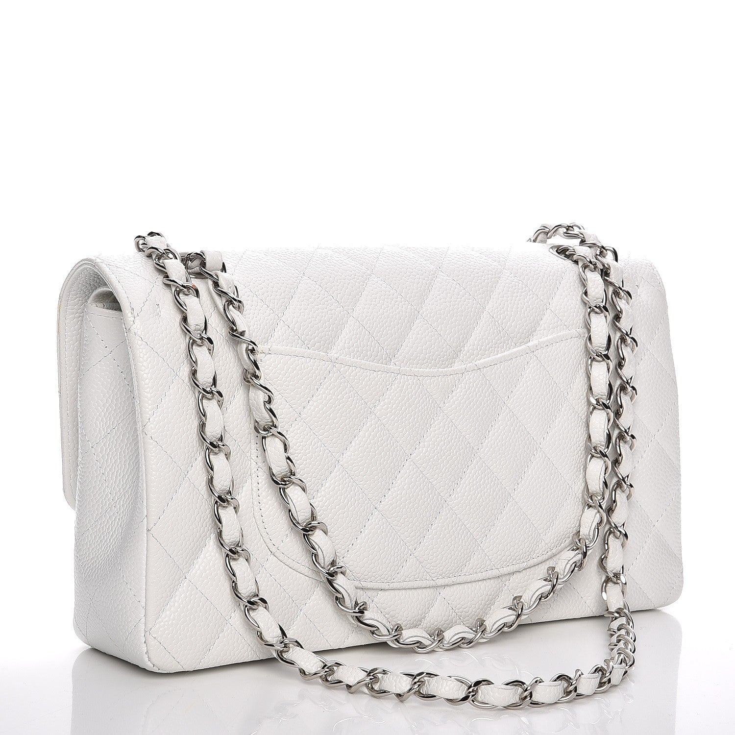Chanel Caviar Quilted Medium Double Flap White 3 of 12