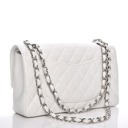 Chanel Caviar Quilted Medium Double Flap White 3 of 12