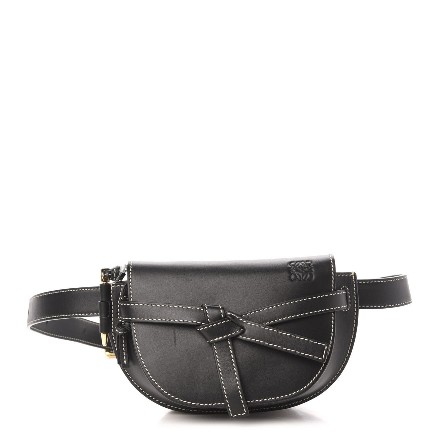 Calfskin Mini Gate Belt Bag Black