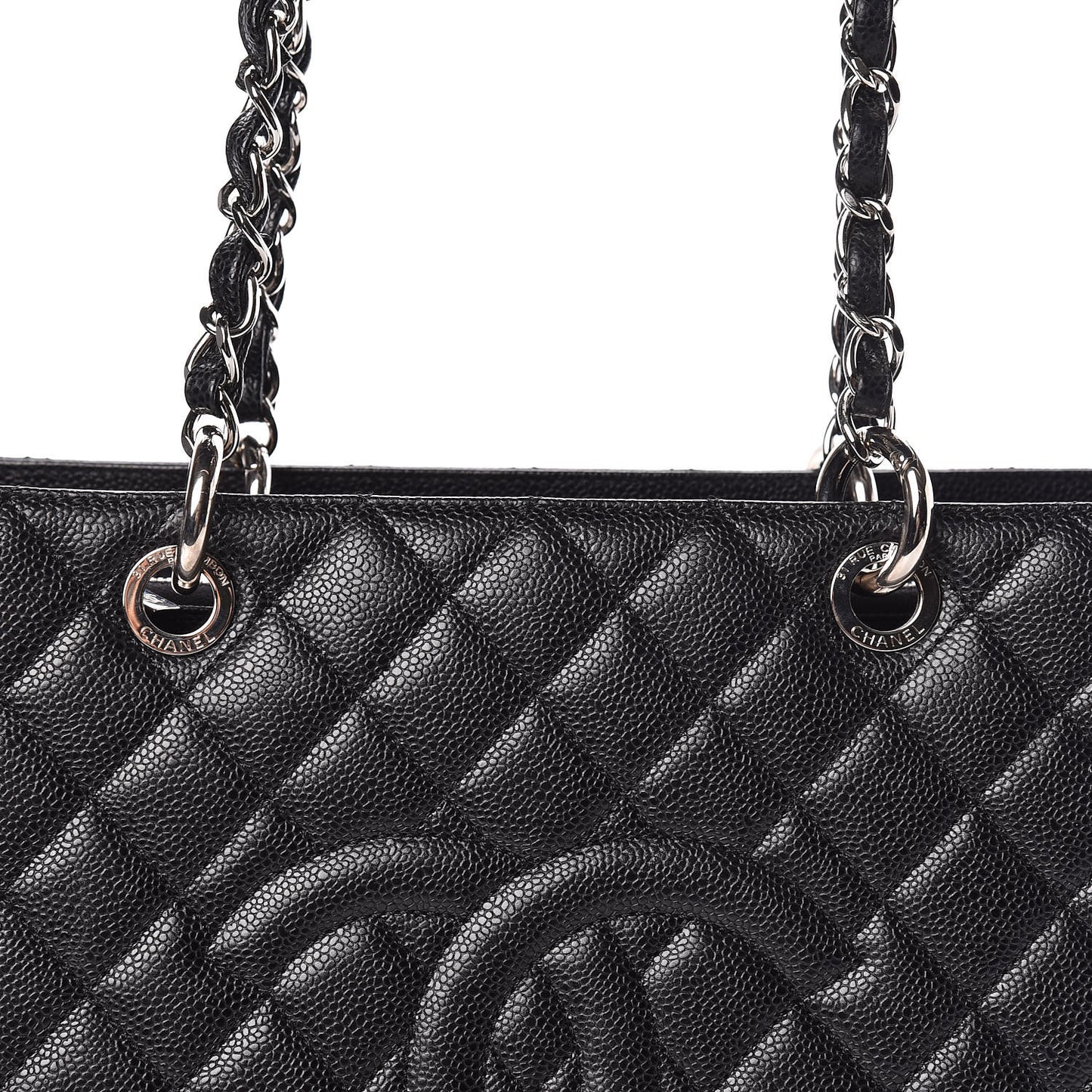 Caviar Quilted Grand Shopping Tote GST Black