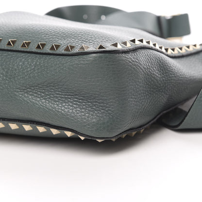 Valentino Garavani Pebbled Calfskin Small Rockstud Flip-Lock Messenger Bag Giada 9 of 12