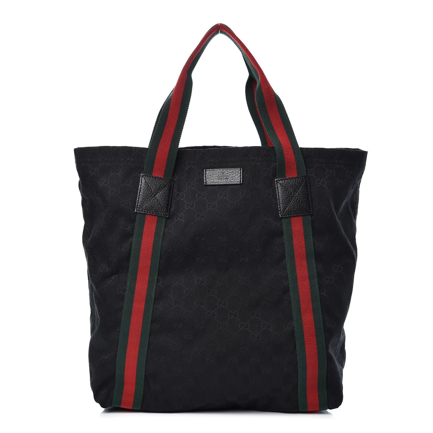 Gucci GG Monogram Medium Web Handle Vertical Tote Black 1 of 10