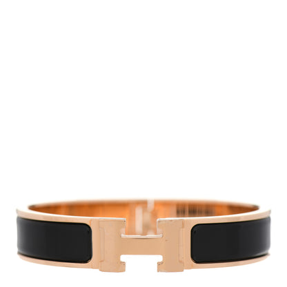 Hermes Enamel Narrow Clic Clac H Bracelet PM Black 1 of 5