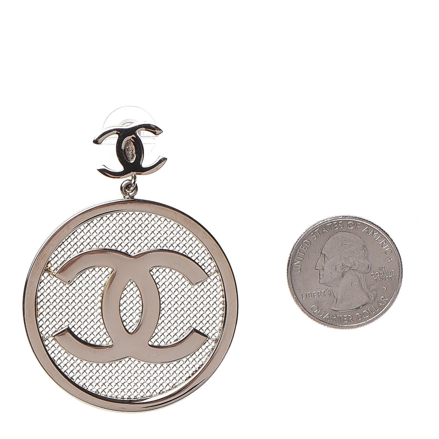 Chanel Ruthenium CC Drop Earrings 2 of 5