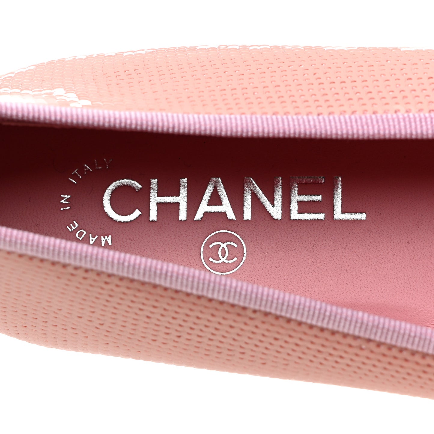 Sequin Grosgrain Cap Toe Ballerina Flats 41 Pink Black