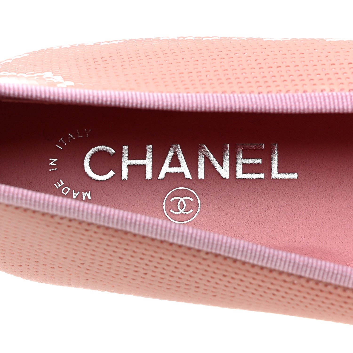 Chanel Sequin Grosgrain Cap Toe Ballerina Flats 41 Pink Black 6 of 9