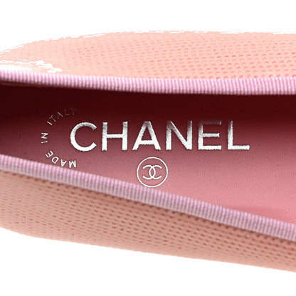 Chanel Sequin Grosgrain Cap Toe Ballerina Flats 41 Pink Black 6 of 9