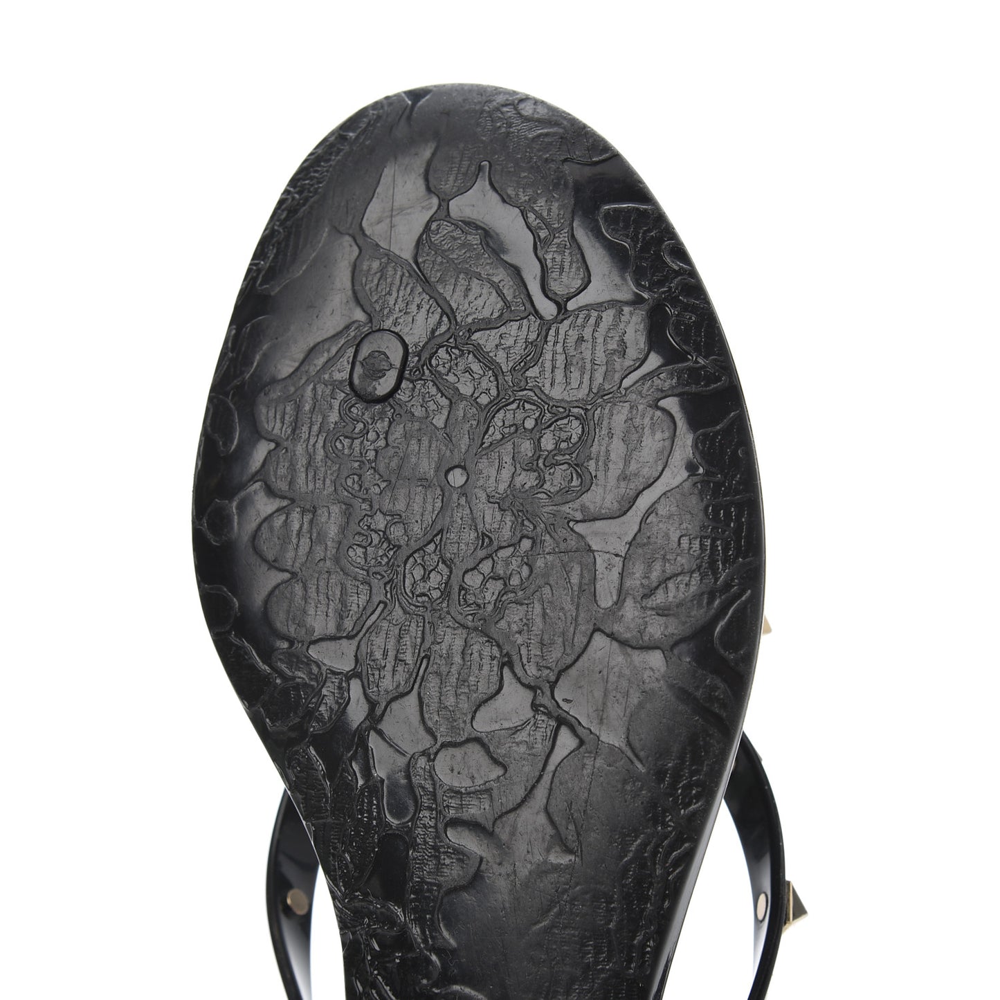 PVC Jelly Rockstud Bow Thong Sandals 40 Black