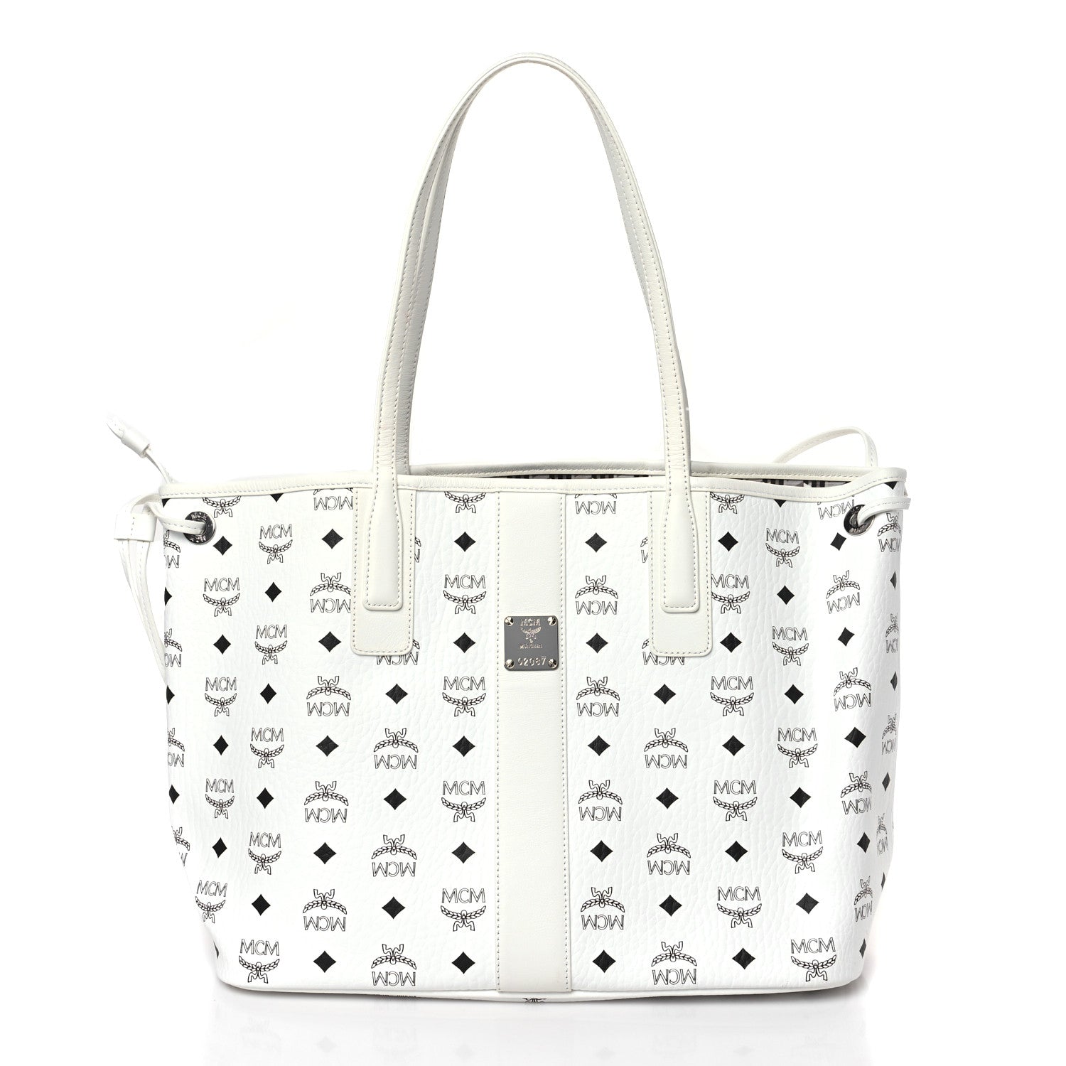 MCM Visetos Medium Liz Reversible Shopper Tote White 1 of 13