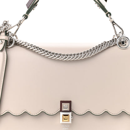 Fendi Vitello Liberty Scalloped Studded Kan I Shoulder Bag Grigio Polvere 8 of 10