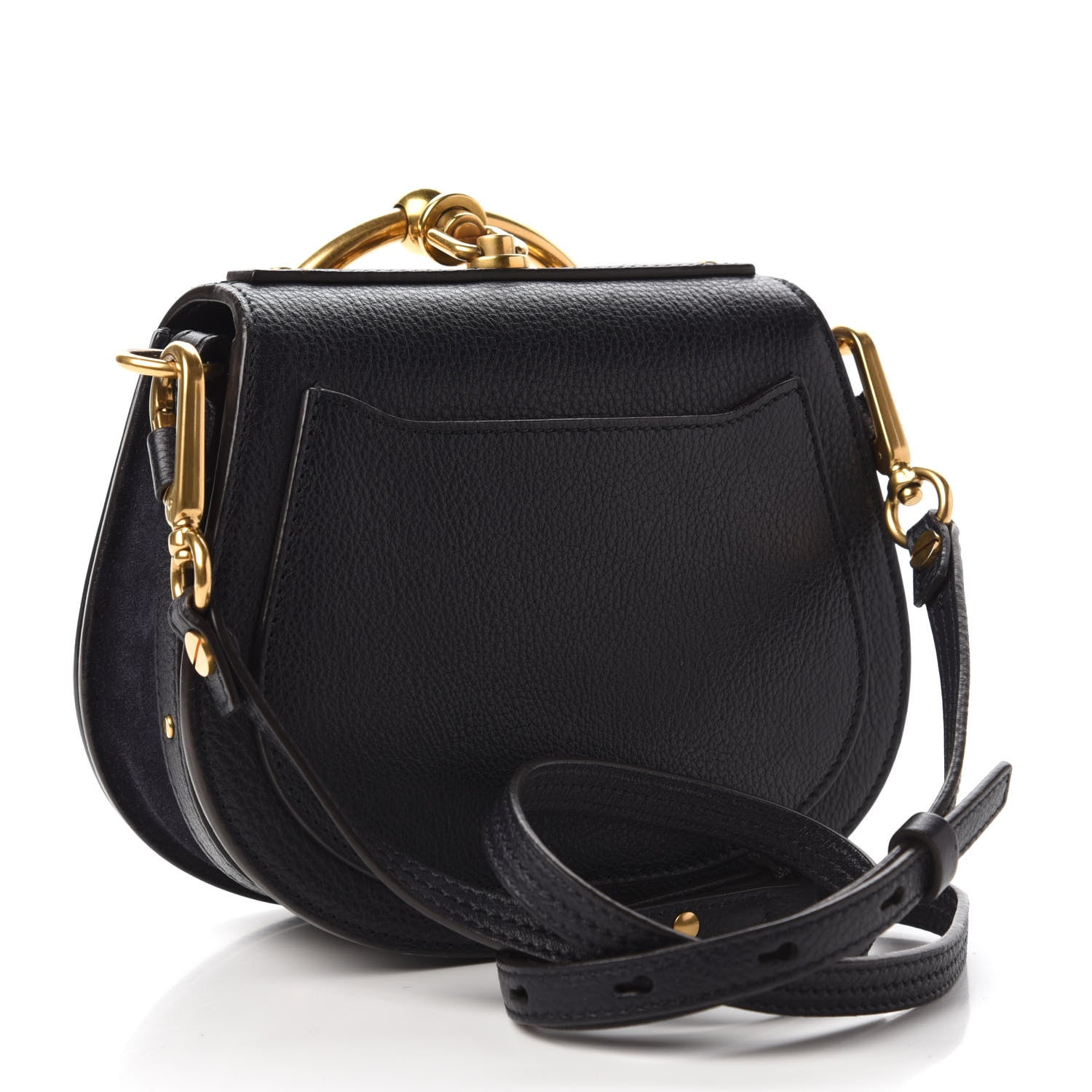 Chloe Calfskin Suede Small Constellation Studs Nile Bracelet Bag Black 3 of 9