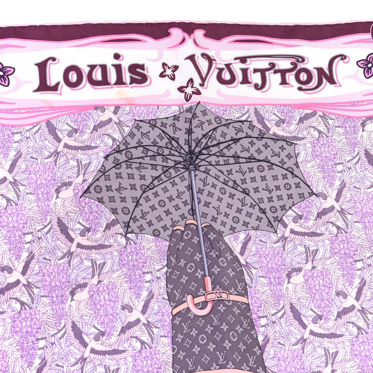 Louis Vuitton Silk Louis A Paris Square Scarf Rose 2 of 3