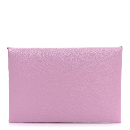 Hermes Chevre Mysore Calvi Card Case Mauve Sylvestre 1 of 8