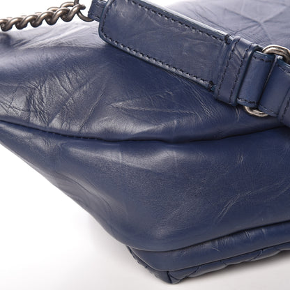 Chanel Crumpled Calfskin Quilted Casual Rock Waist Bag Fanny Pack Blue 10 of 12