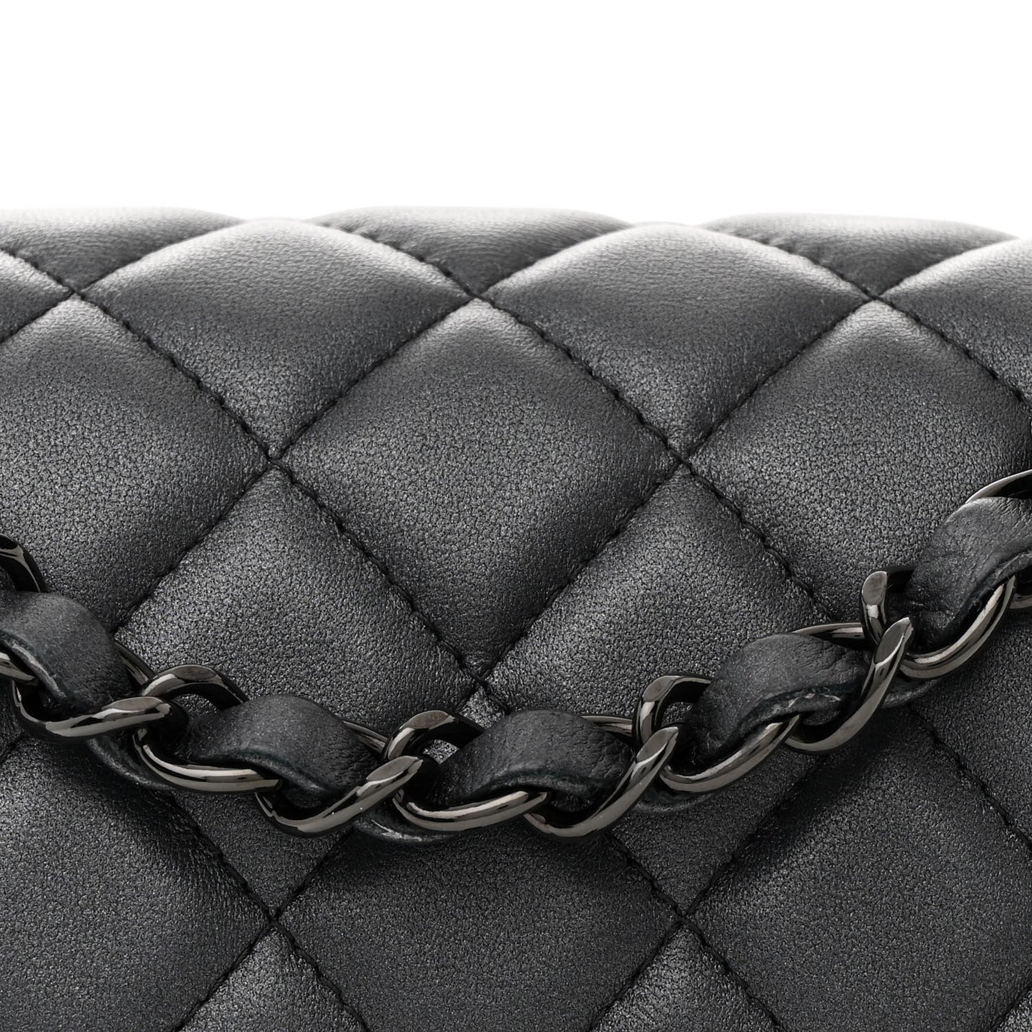 Lambskin Quilted Mini Rectangular Flap So Black