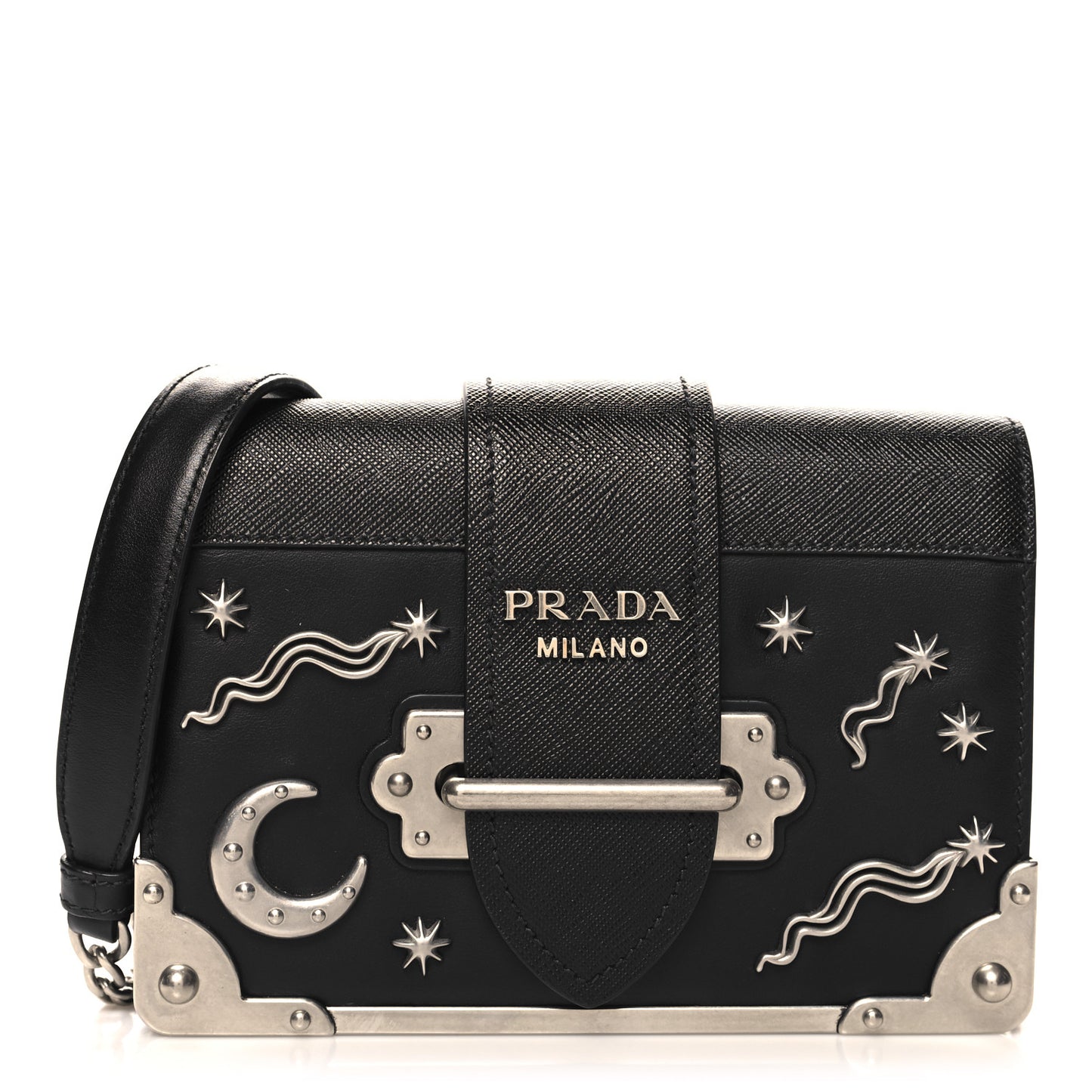City Calf Saffiano Cahier Astrology Bag Black
