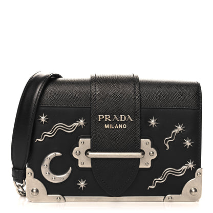 Prada City Calf Saffiano Cahier Astrology Bag Black 1 of 9