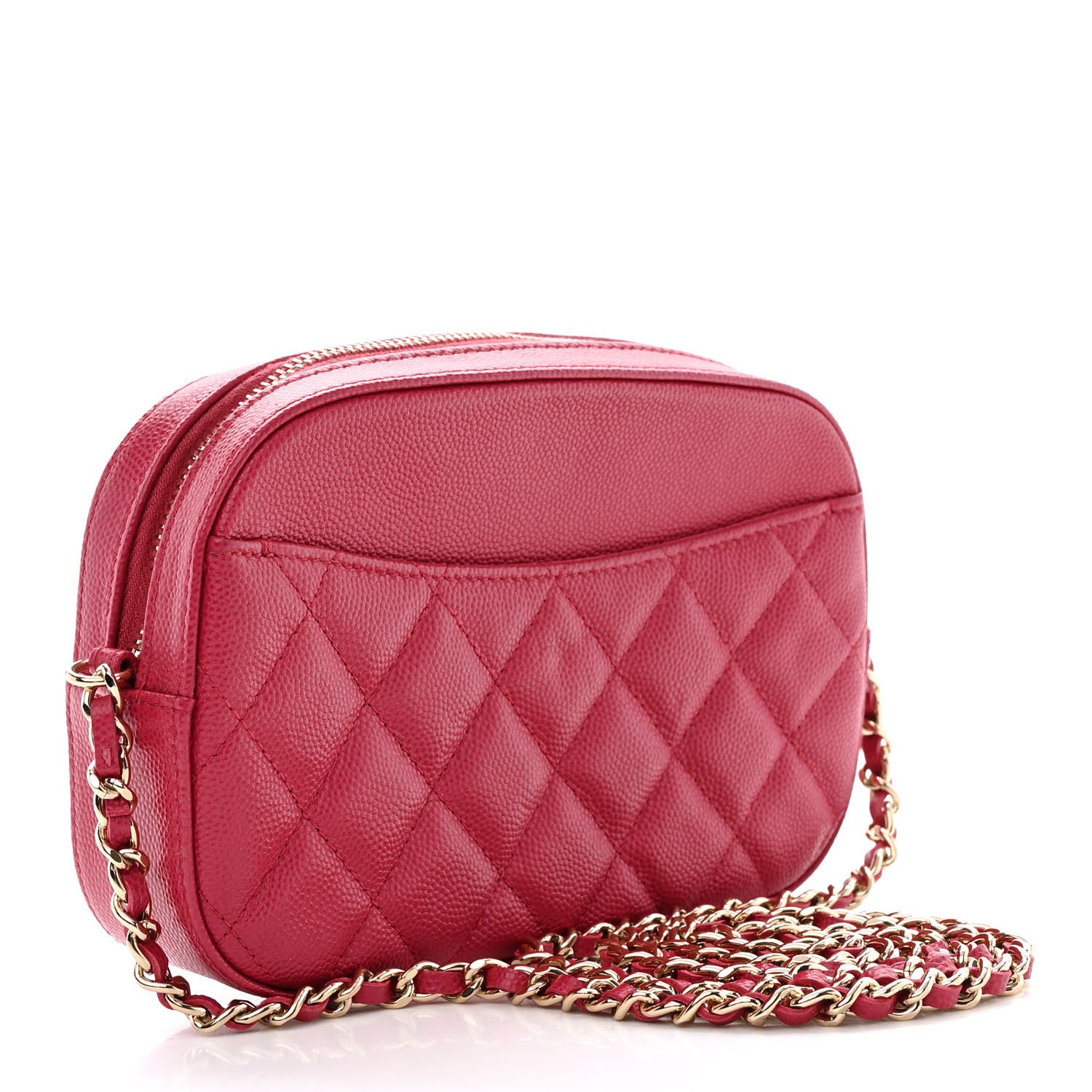 Chanel Caviar Quilted Camera Case Dark Pink 4 of 14