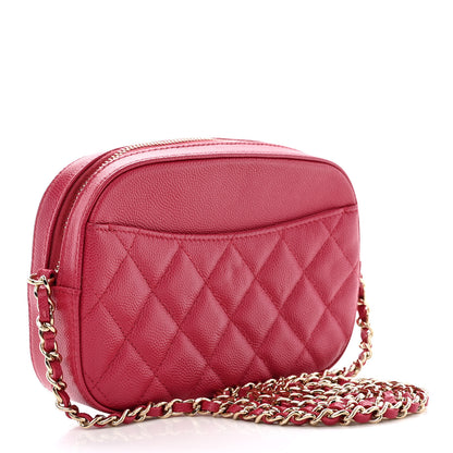 Chanel Caviar Quilted Camera Case Dark Pink 4 of 14