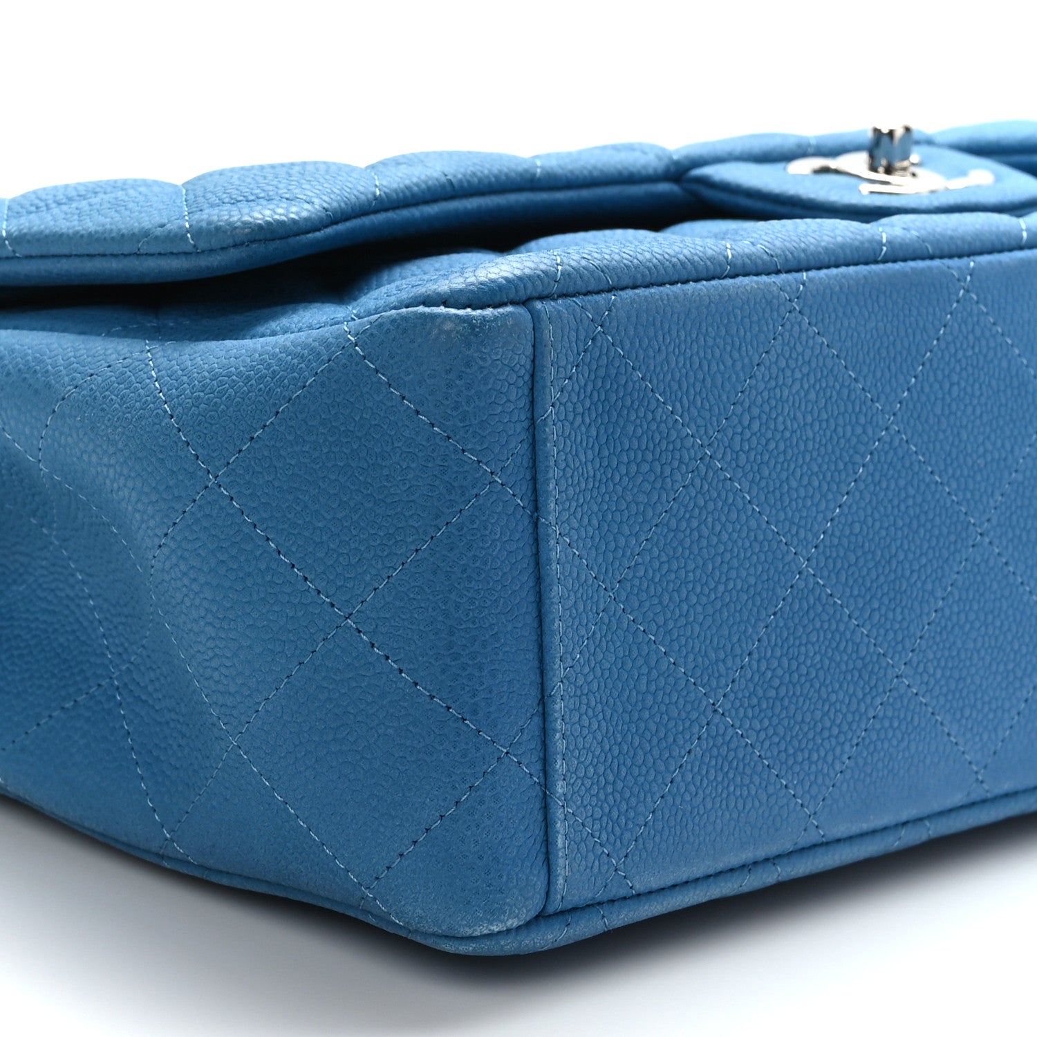 Chanel Caviar Quilted Maxi Double Flap Blue 8 of 9
