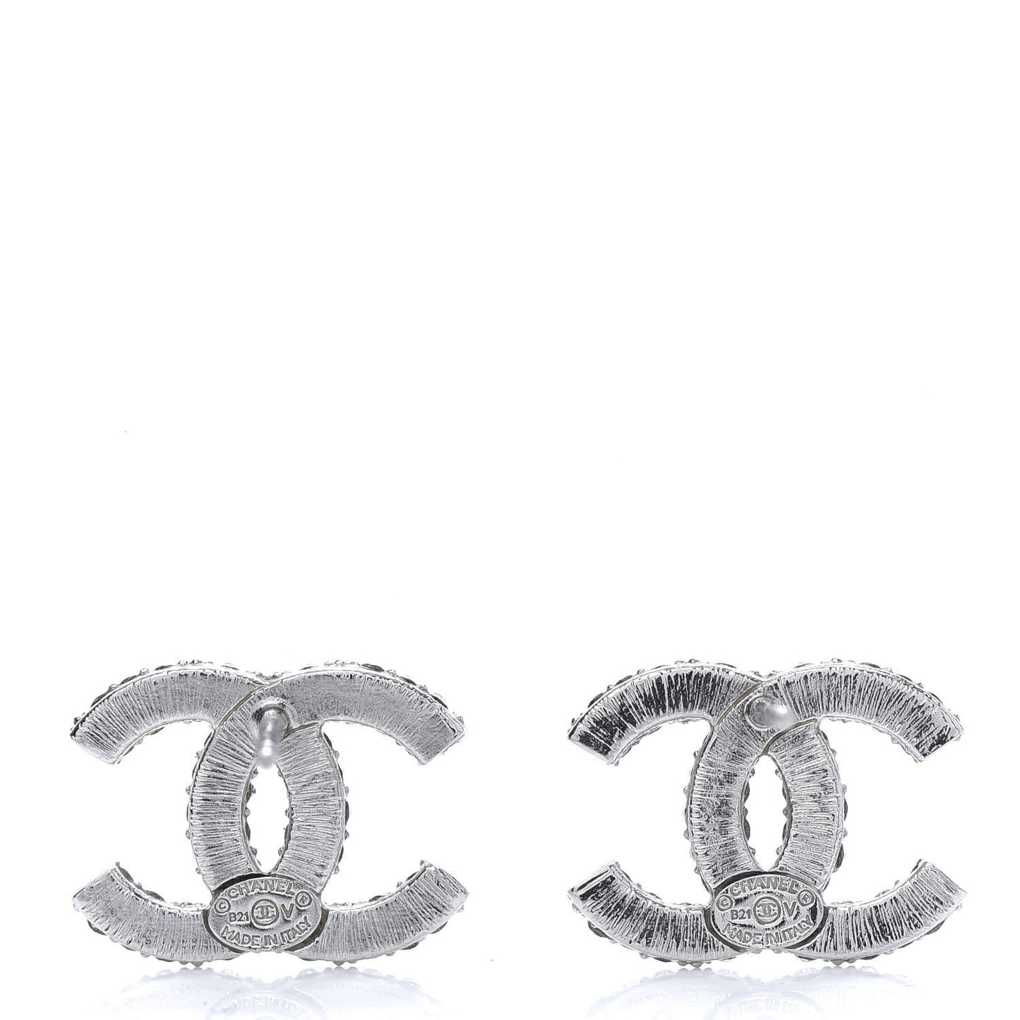 Crystal CC Earrings Silver