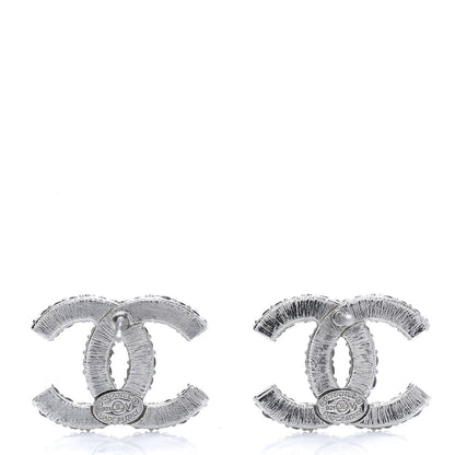 Chanel Crystal CC Earrings Silver 3 of 5