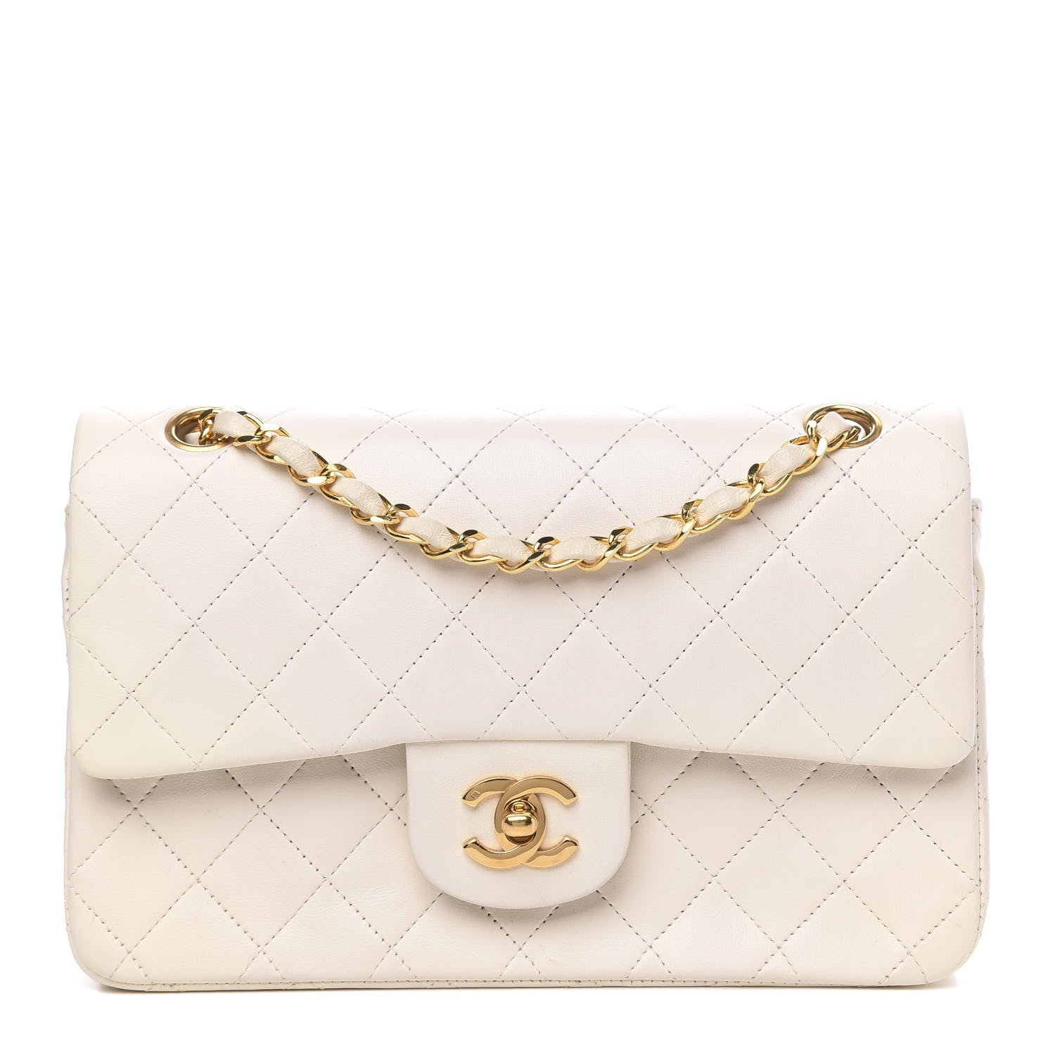 Chanel Lambskin Quilted Small Double Flap White 1 of 15