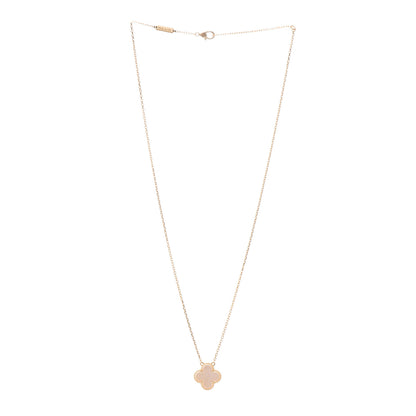 Van Cleef & Arpels 18K Yellow Gold Mother of Pearl Vintage Alhambra Pendant Necklace 6 of 12