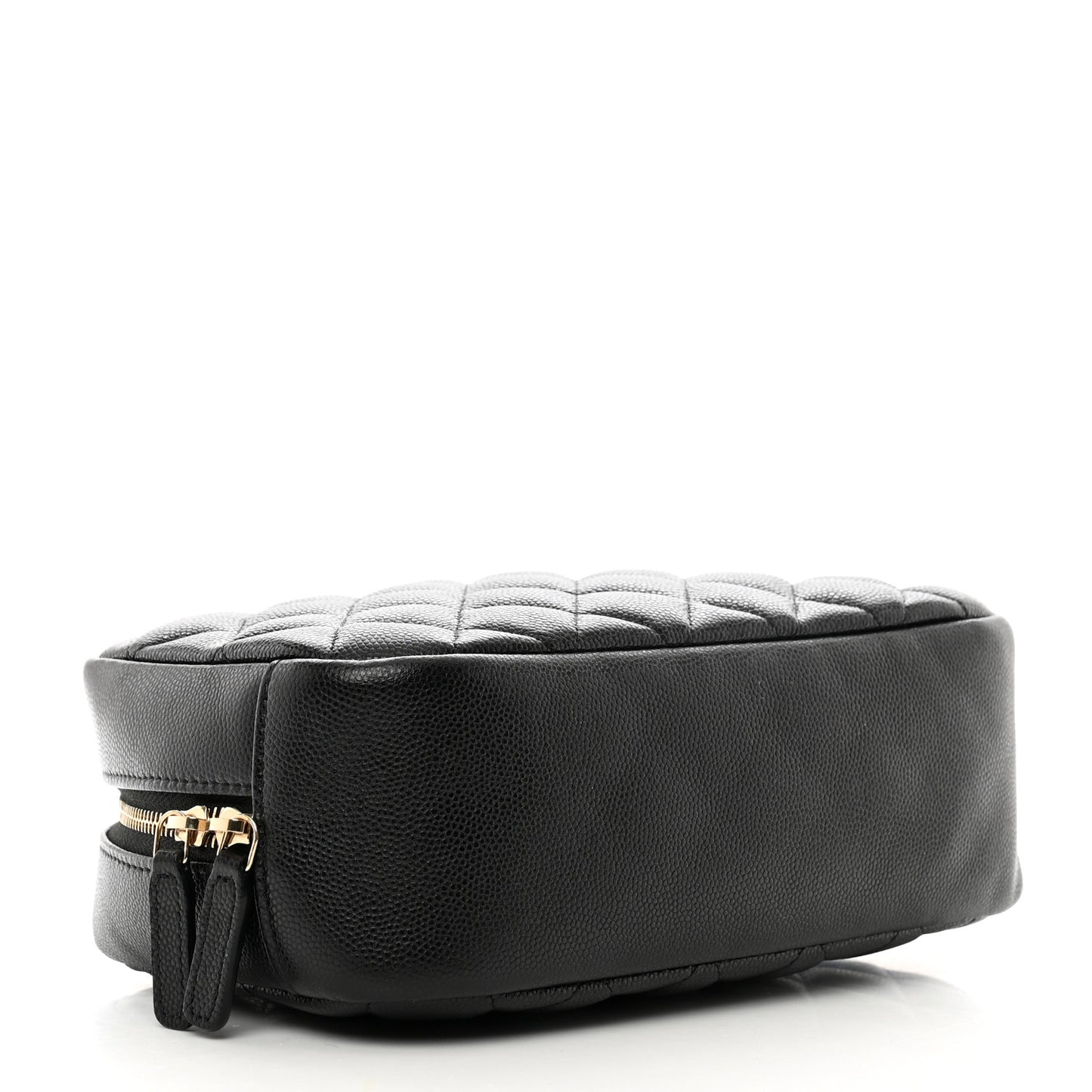 Caviar Quilted Medium Curvy Pouch Cosmetic Case Black