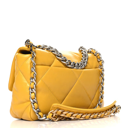 Chanel Lambskin Quilted Medium Chanel 19 Flap Yellow 3 of 10