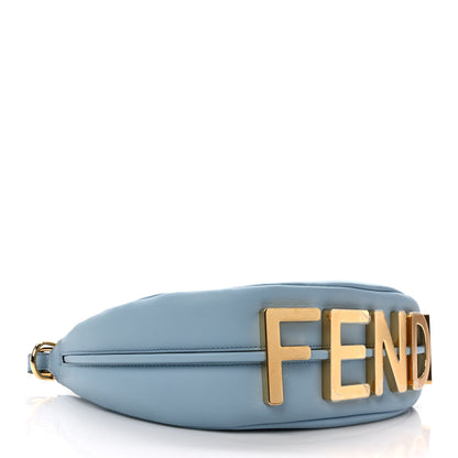Fendi Vitello Grace Matte Small Fendigraphy Hobo Bag Azzurro Baby 4 of 9