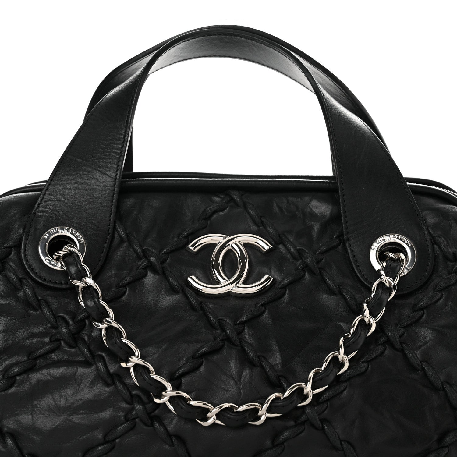 Chanel Calfskin Ultra Stitch Bowler Black 8 of 10