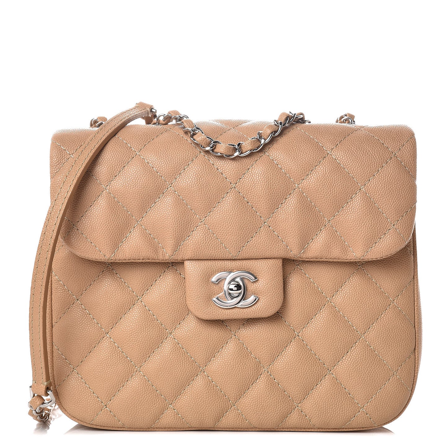 Caviar Quilted Medium Urban Companion Flap Beige
