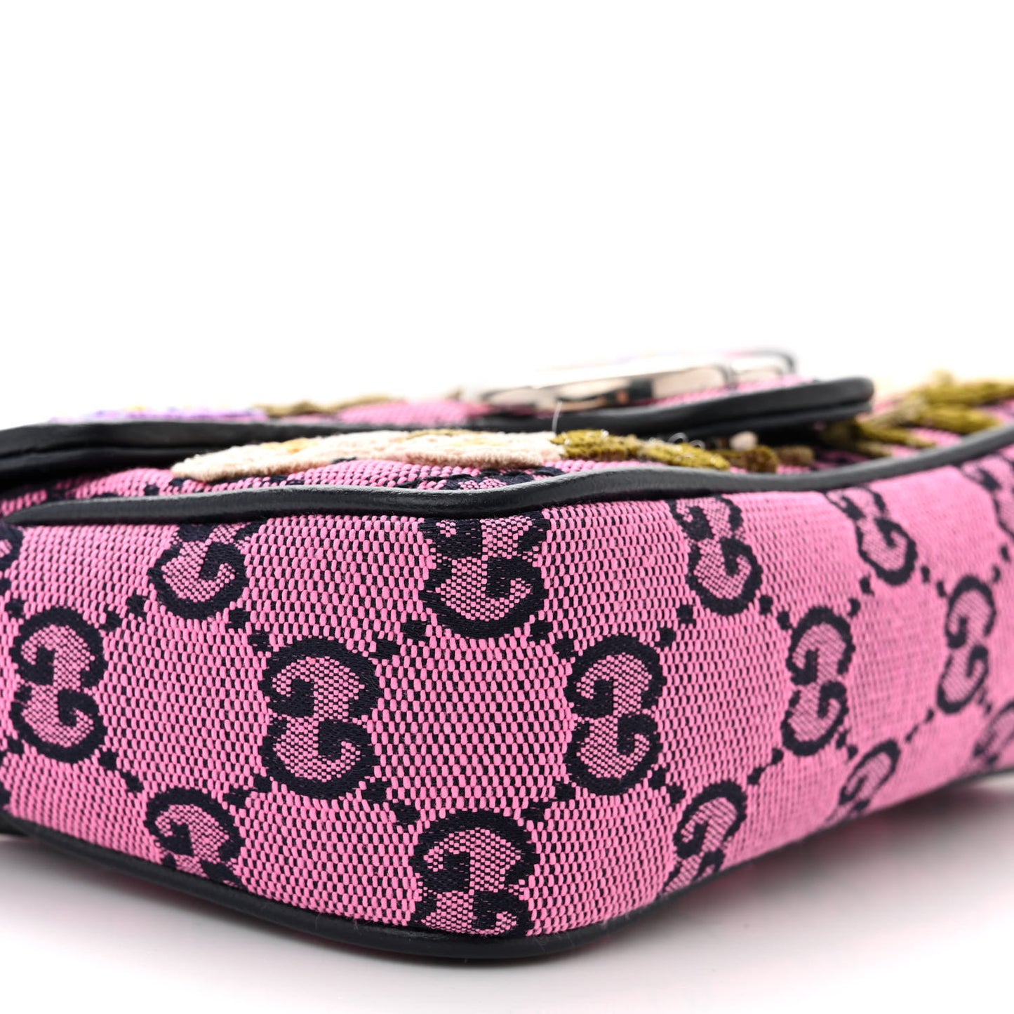 Monogram Multicolor Matelasse Diagonal Floral Embroidered Super Mini GG Marmont Shoulder Bag Pink Blue Ivory Green Lilac