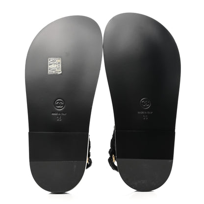 Chanel Tweed Velcro Dad Sandals 35 Black 5 of 9
