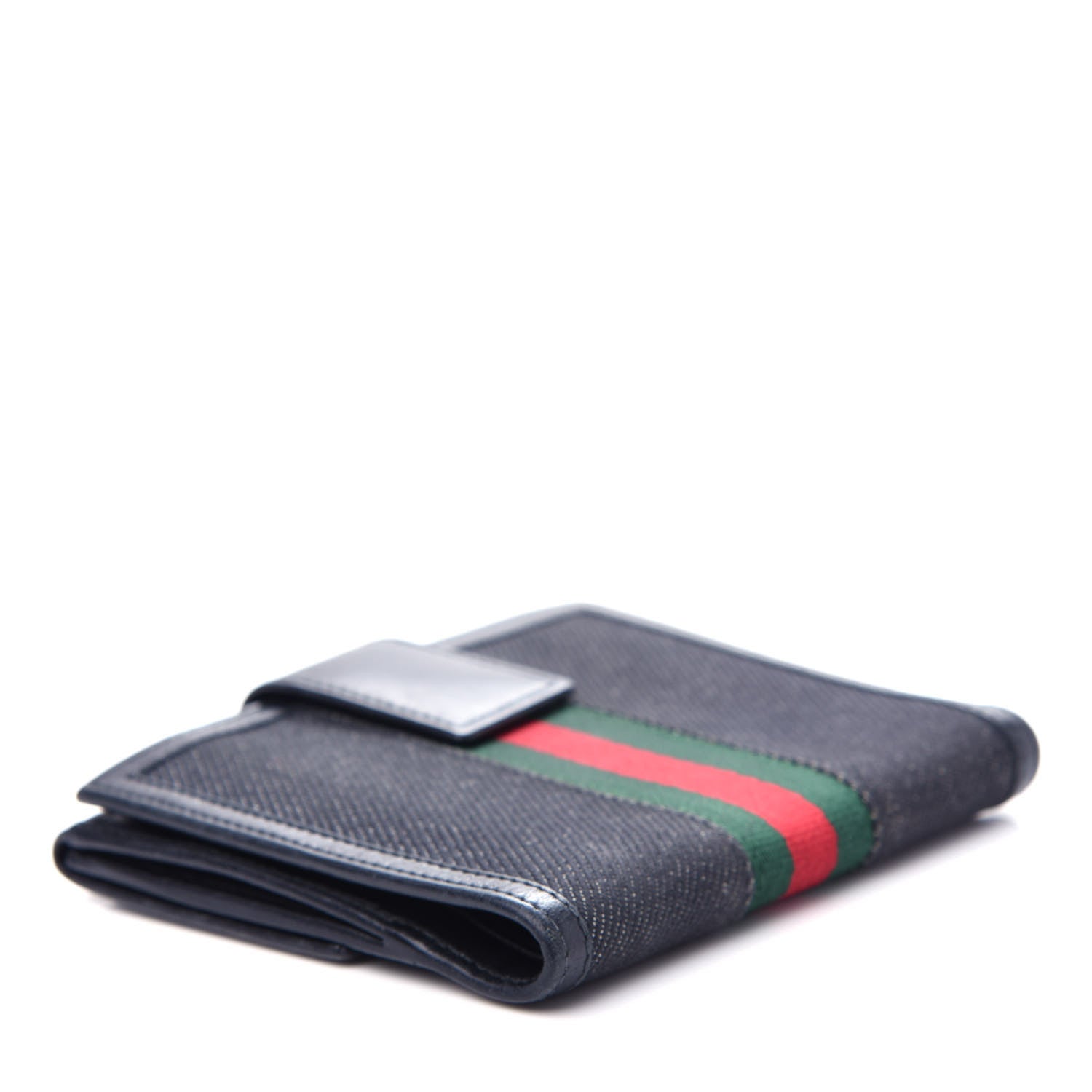 Gucci Calfskin Web Compact Wallet Black 4 of 9